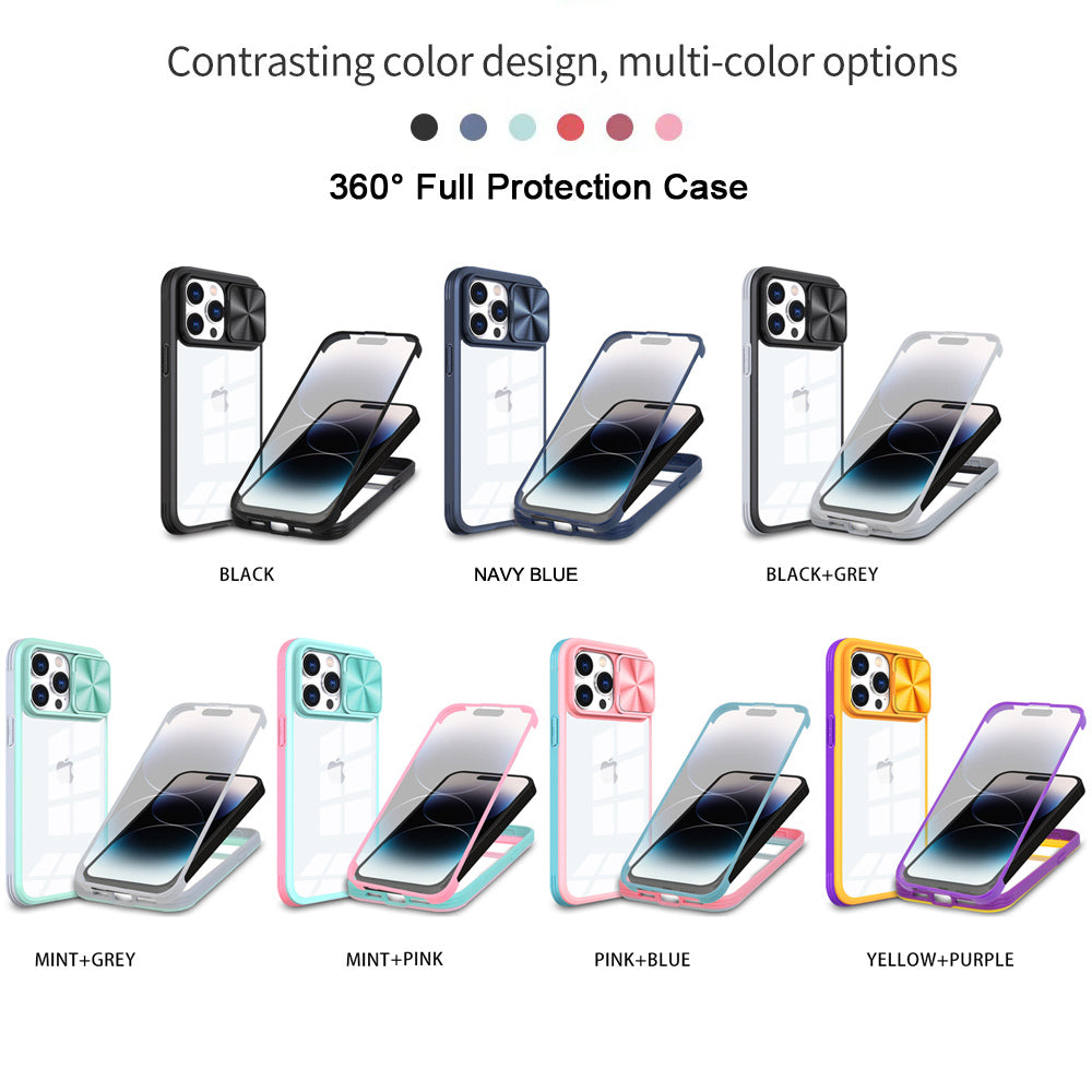 Sliding Camera Lens Protection Full Coverage Case For iPhone 14 13 12 11 Pro