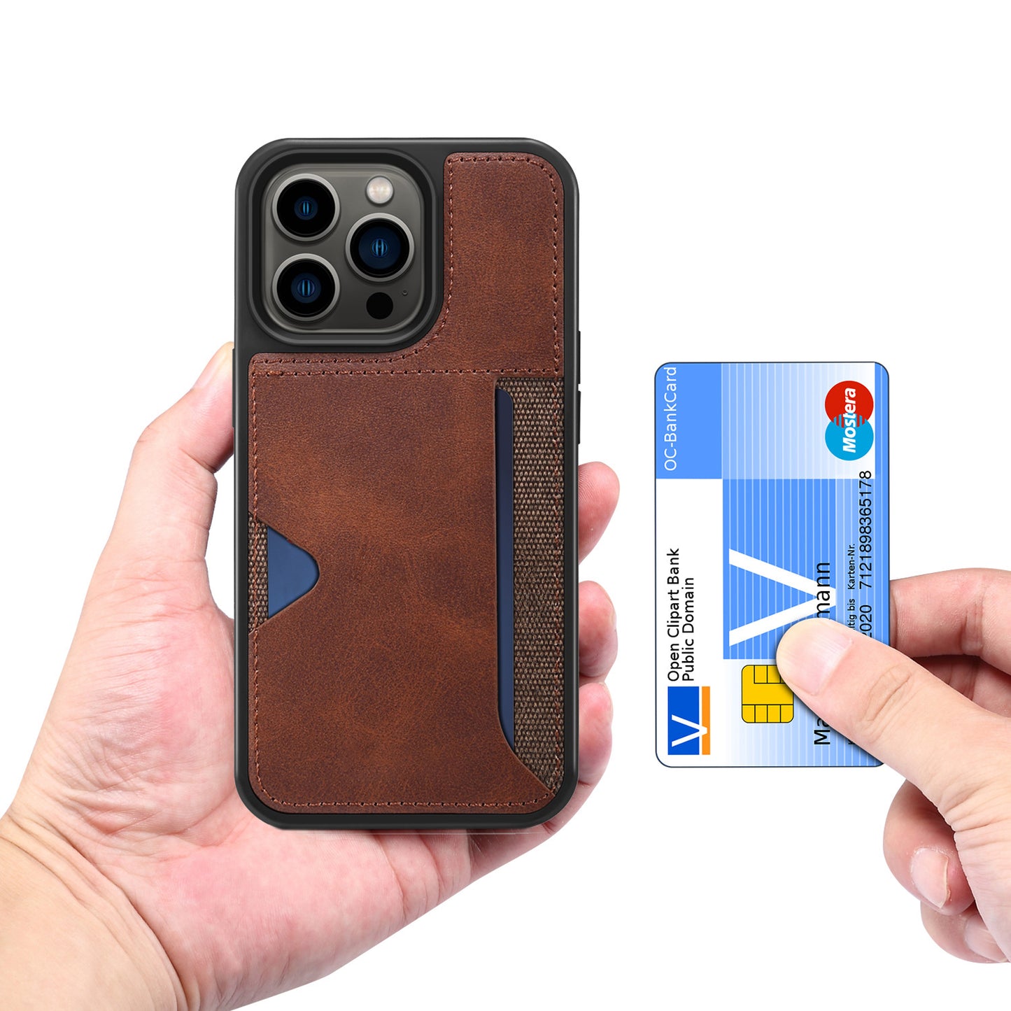 LeatherCard Sticker Case For iPhone 14