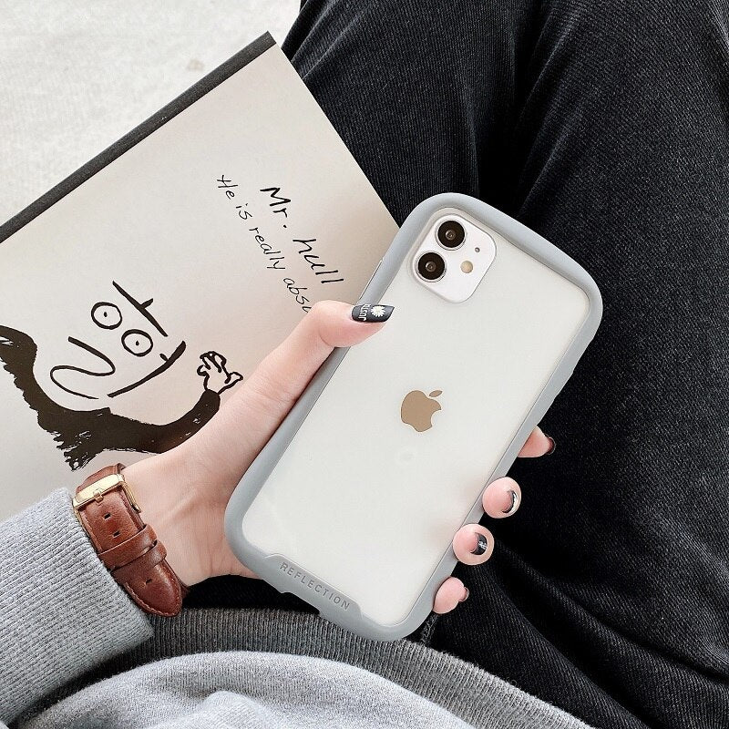 Transparent Acrylic Phone Case for Iphone 14 13 12 11 Pro Max Clear Solid Color Side Creative Protect Cover Phone Accessories