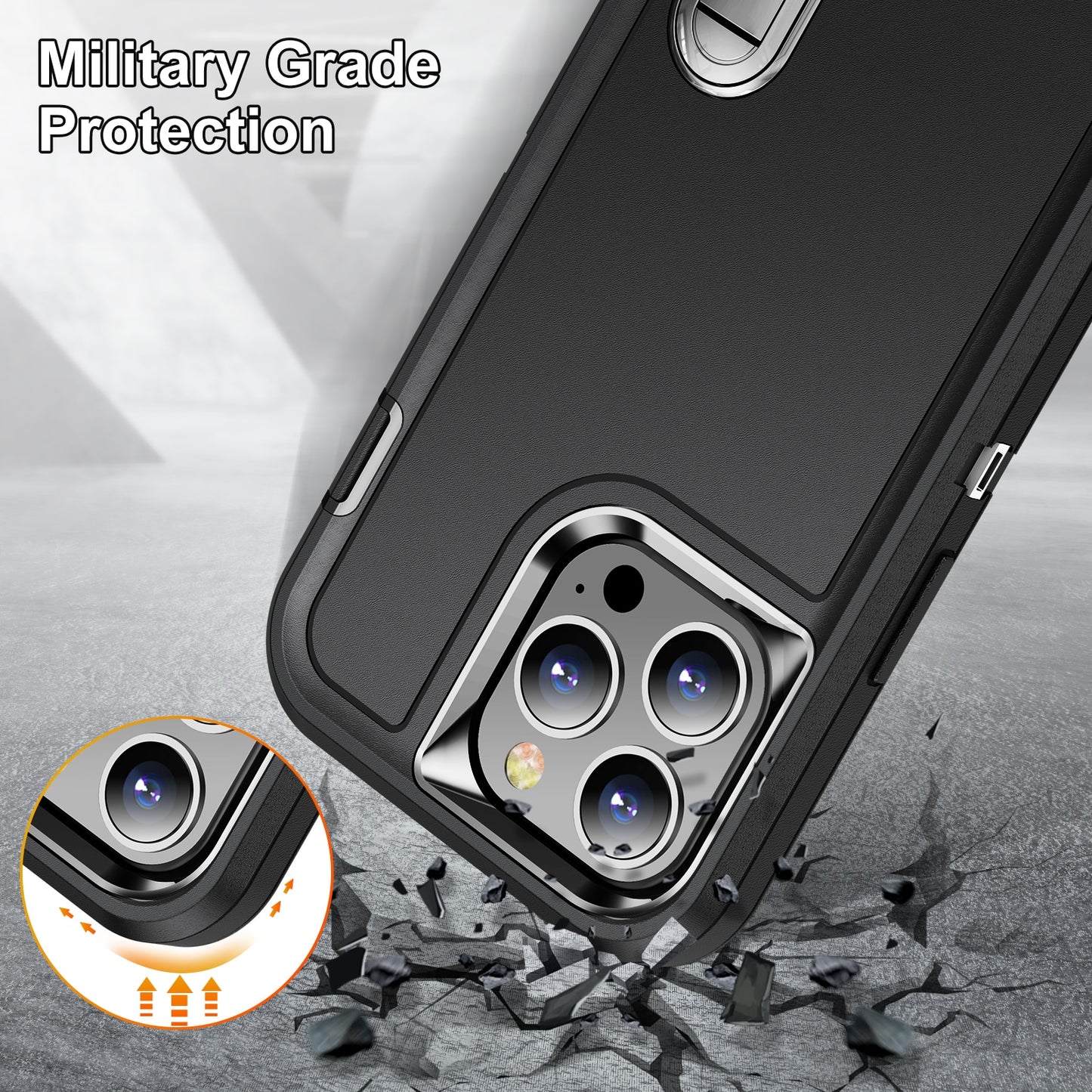 Metal Bracket Back Cover Shockproof Defend Case For iPhone 13 14 Pro Max 11 12 Pro Max 6 6s 7 8 Plus SE 2022 X Xs XR